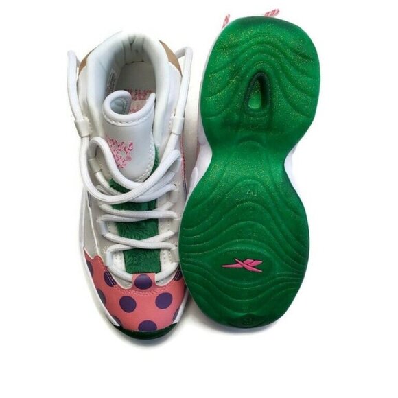 Reebok Question Mid Candy Land x Hasbro Iverson Junior Sz 3 Rainbow Trail GZ0082 - Picture 9 of 10